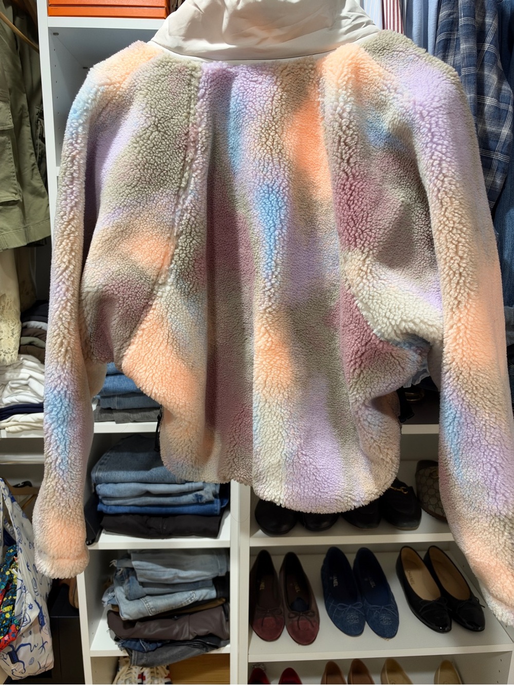 FP Movement by Free People Pastel Tie-Dye Sherpa Pullover Jacket size small - Picture 6 of 10